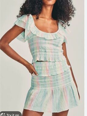 LoveShackFancy Camilla Top & Skirt Set XS